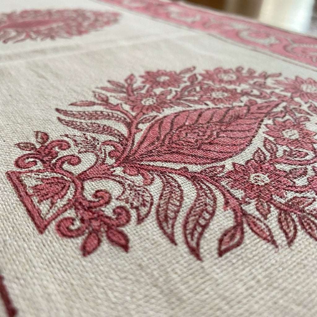 Blush Pink & Ivory 13 Pieces Jaipur Hand Block Printed Table Linen Set — House of Avana, view 2 of 13