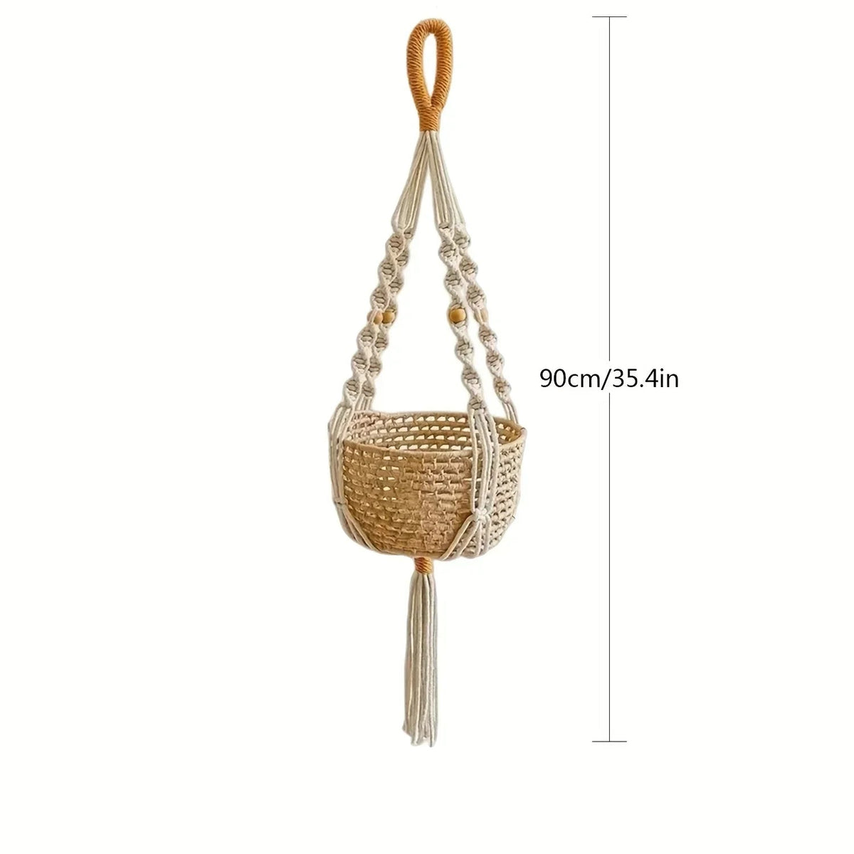 3-Piece Bohemian Handwoven Macrame Plant Hangers with Tassels