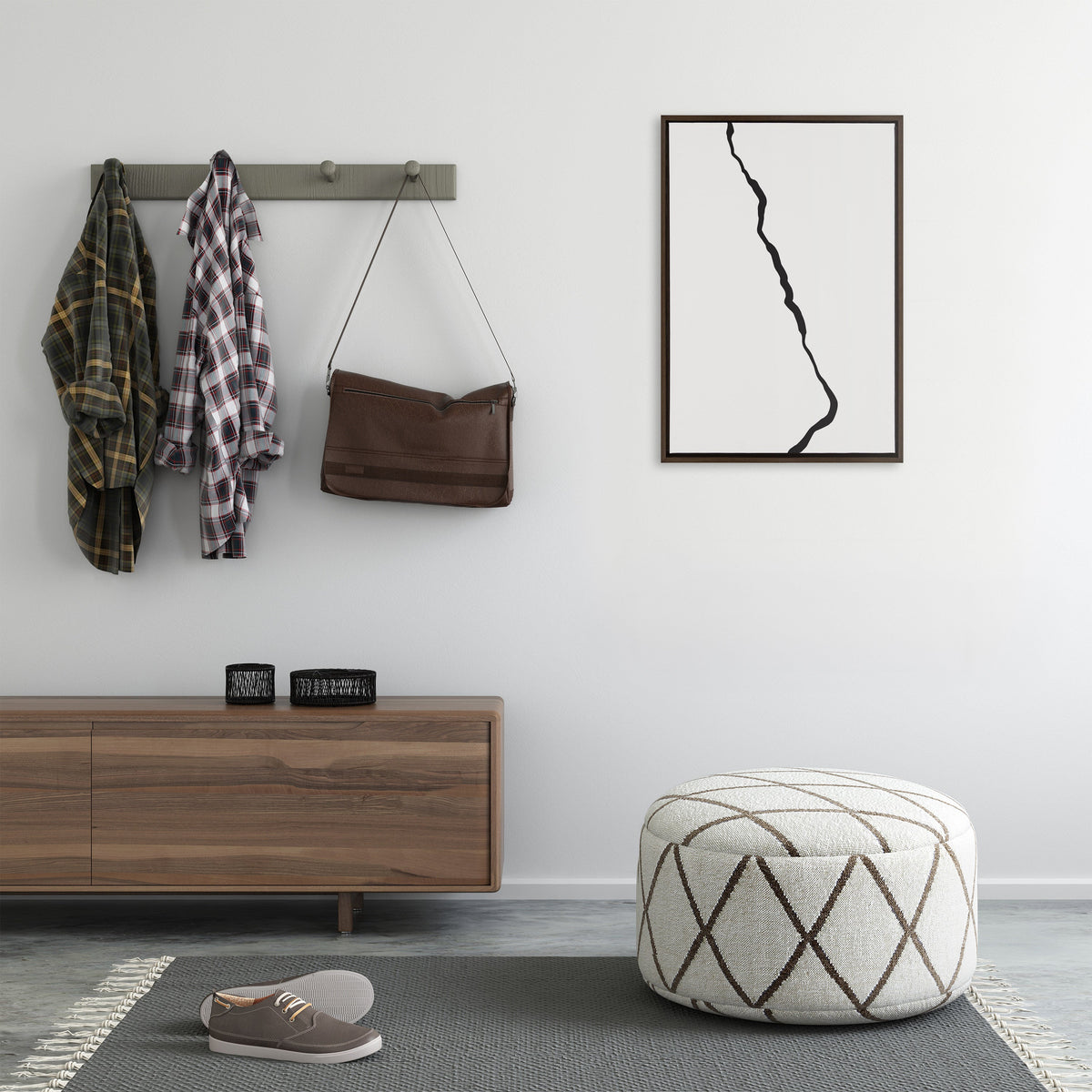 Sylvie Elevated Abstract Minimalist Mountain Landscape Framed Canvas by The Creative Bunch Studio