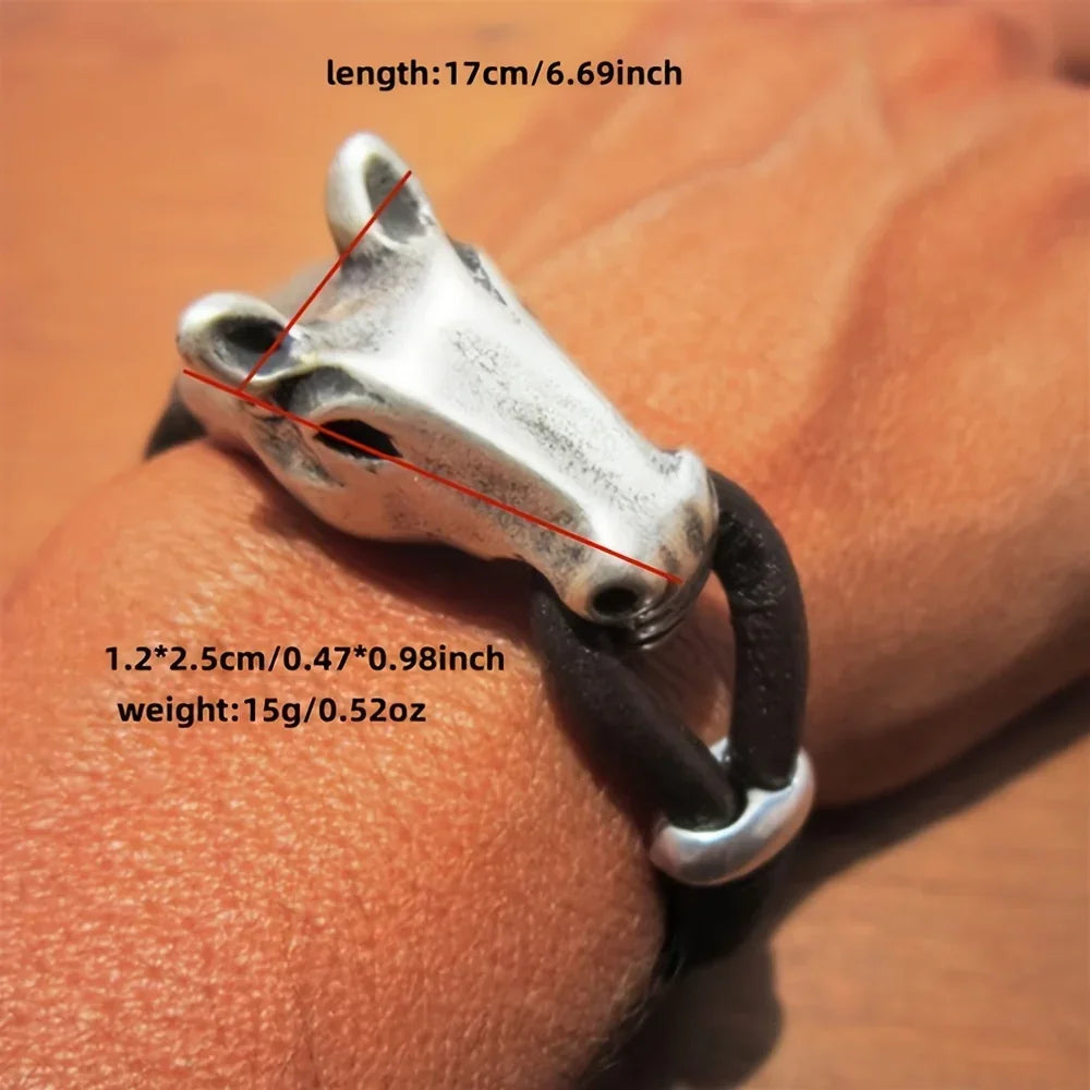Bracelet - Minimalist Metal Horse Face
