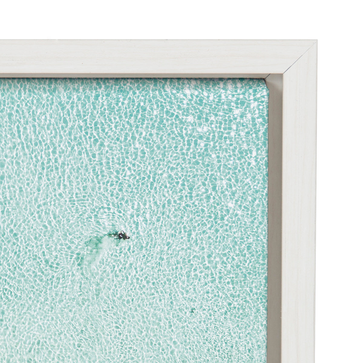 Sylvie Turquoise Beach from Above Framed Canvas by Amy Peterson Art Studio