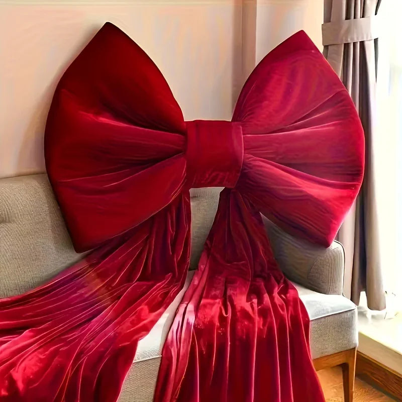 Burgundy Satin Large Bow Ribbon Durable for Decorations