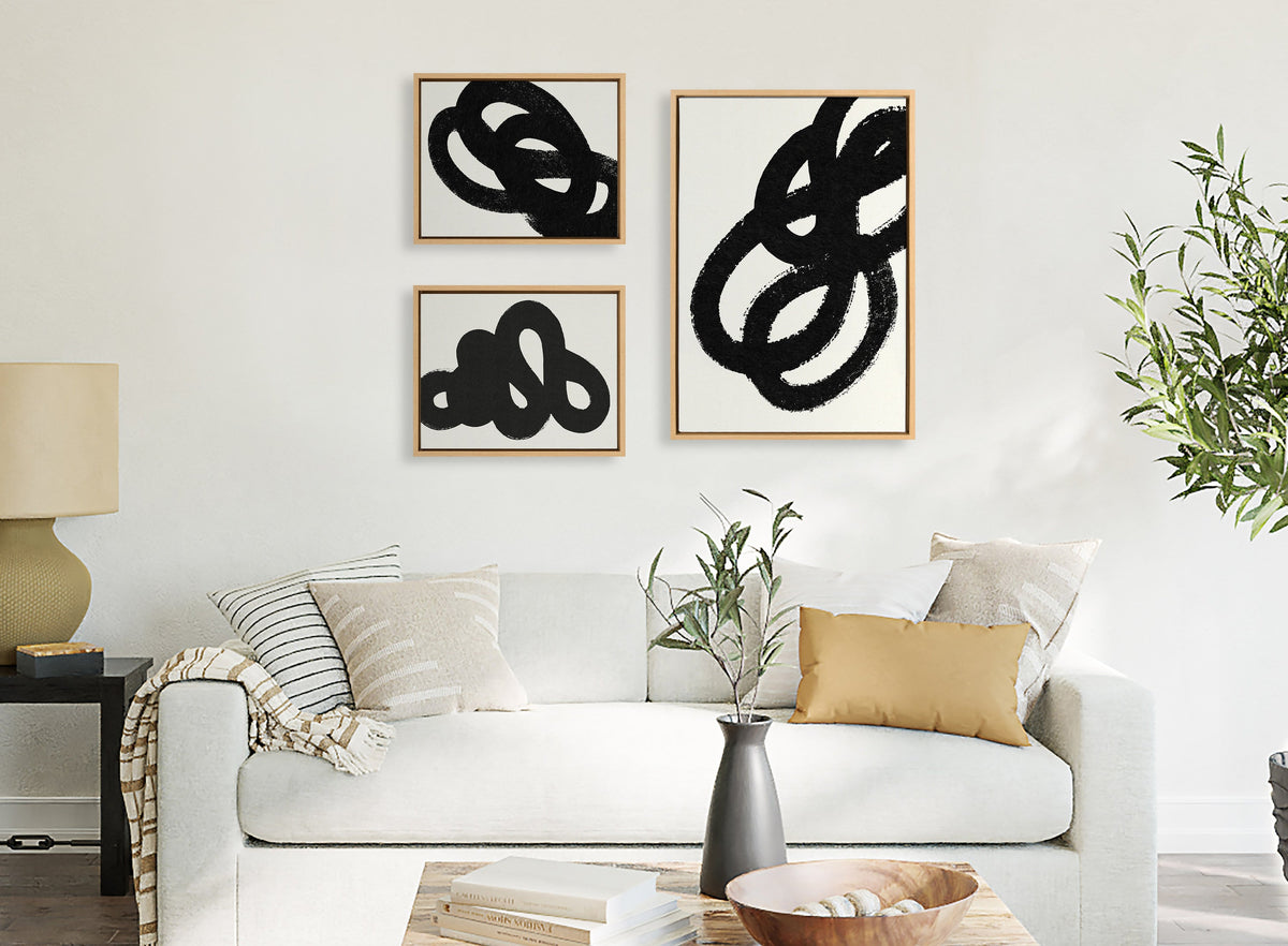 Sylvie Black Path, Follow the Path and This Way Framed Canvas by Rocket Jack