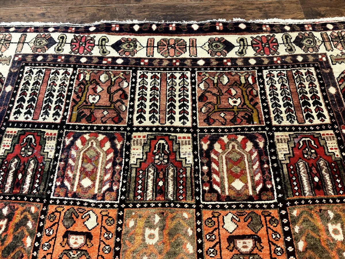 Persian Bakhtiari Tribal Rug 7x10, Panel Design, Semi Antique - Jewel Rugs, view 4