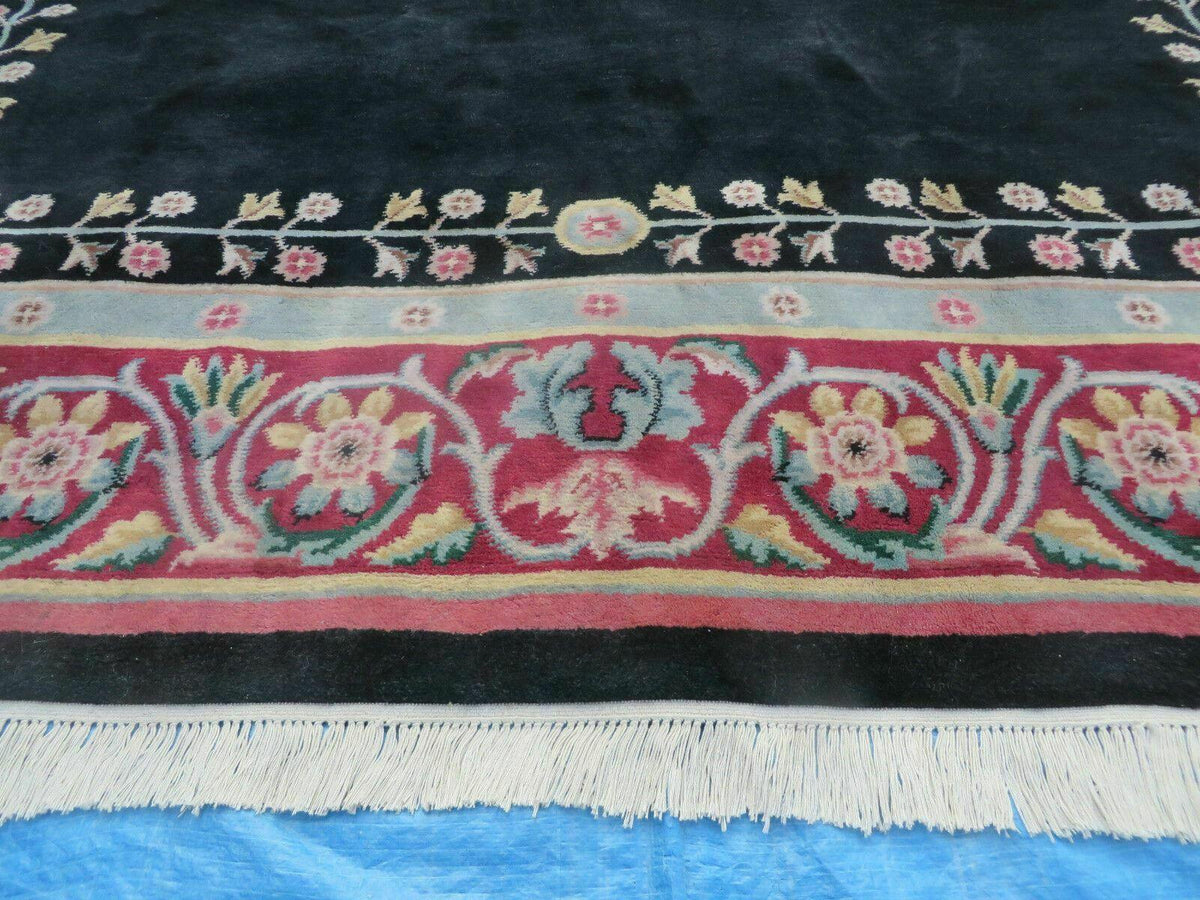 9' X 12' Decorative Chinese Aubusson Hand Knotted Pile Wool Rug Black Nice - Jewel Rugs, view 13
