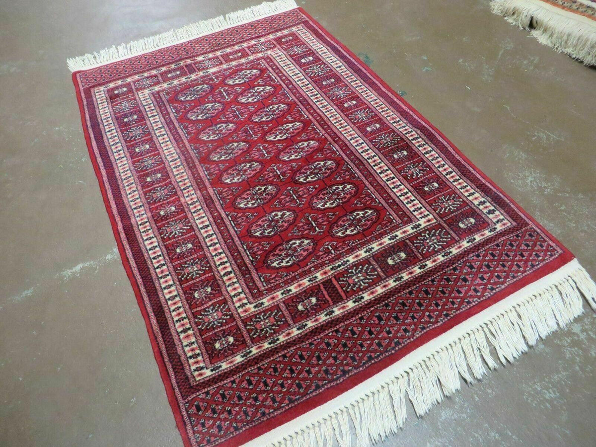 3' X 5' Vintage Fine Handmade Turkoman Bokhara Yamud Rug Carpet Nice - Jewel Rugs, view 3