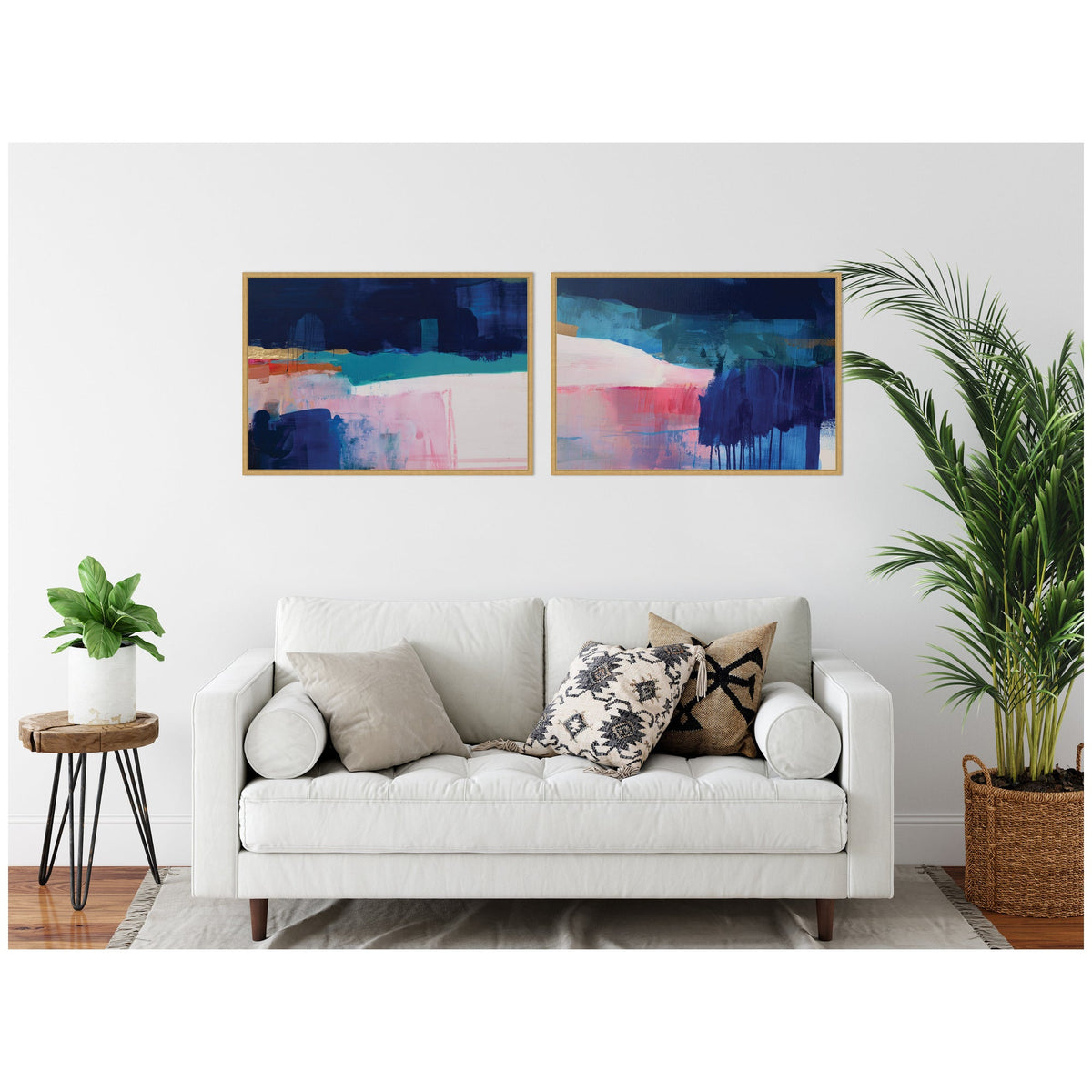 Blue Current No. 1 & No. 2 2 Piece Framed Canvas Wall Art Set by Amy Lighthall