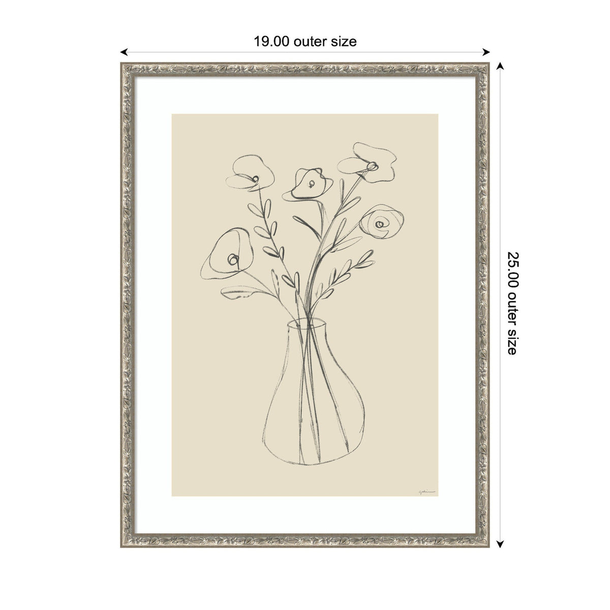 Floral Vase by Gabrielly Guedes Framed Wall Art Print
