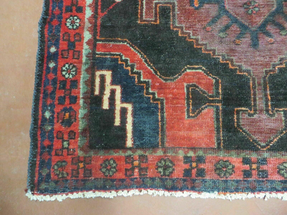 4' X 8' Antique Handmade India Geometric Oriental Tribal Wool Rug Red # 603 - Jewel Rugs, view 9
