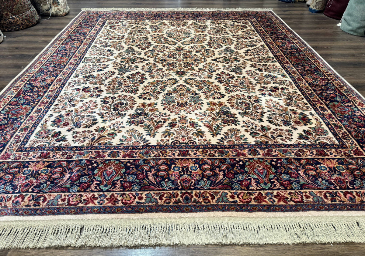 Karastan Rug 8.8 x 10.6 Ivory Sarouk #700/760, Wool Discontinued Original 700 Series - Jewel Rugs
