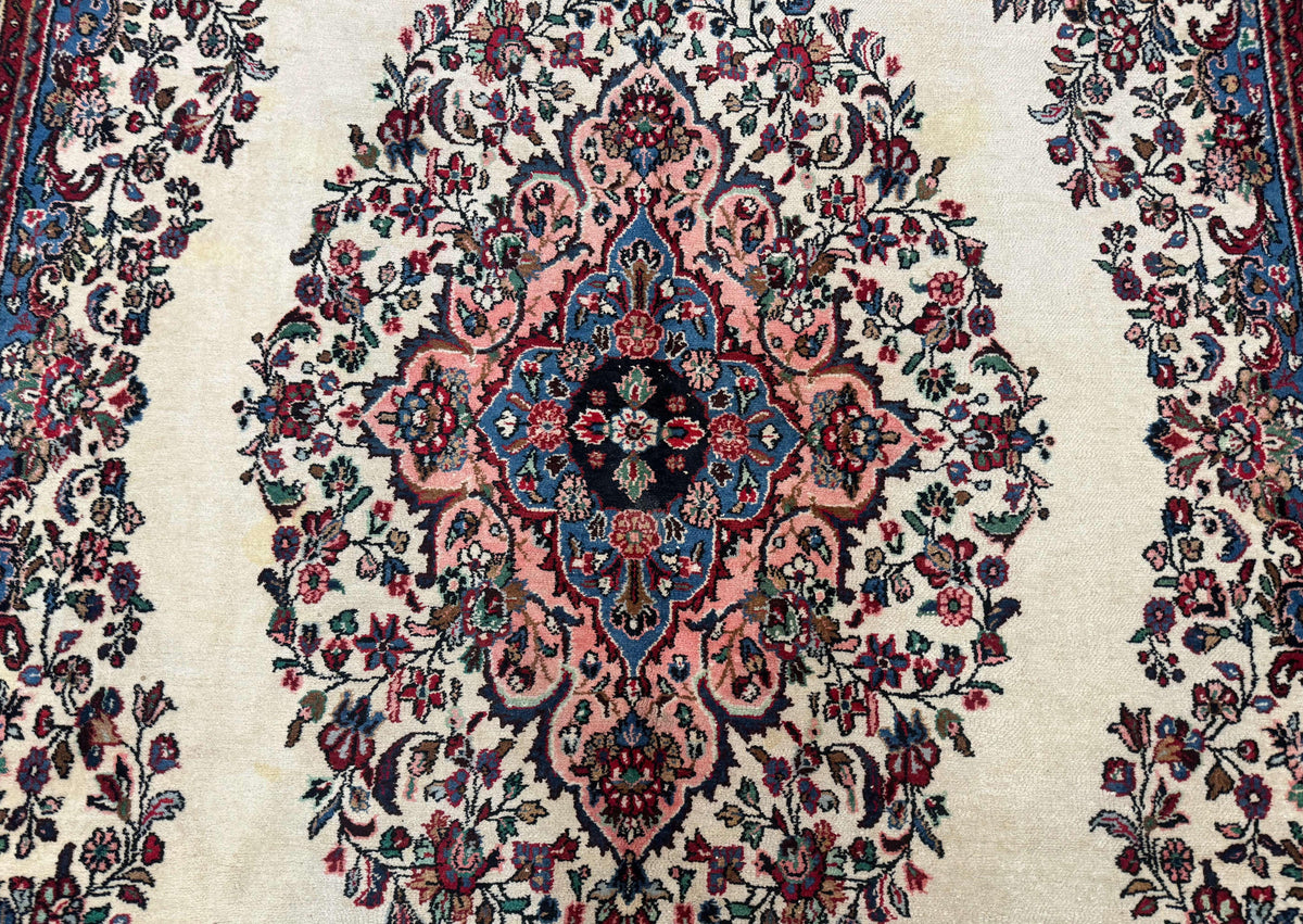 Palace Size Persian Rug 10 x 21 ft, Antique Hamadan Bibikabad Carpet, Handmade Antique Wool Oversized Rug, Ivory, Semi Open Field - Jewel Rugs, view 5