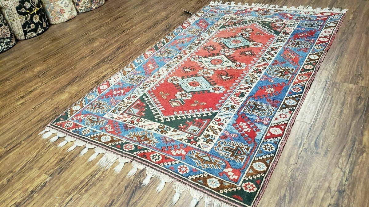 4' X 6' Handmade Turkish Super Kazak Shirvan Wool Rug Colorful - Jewel Rugs, view 13