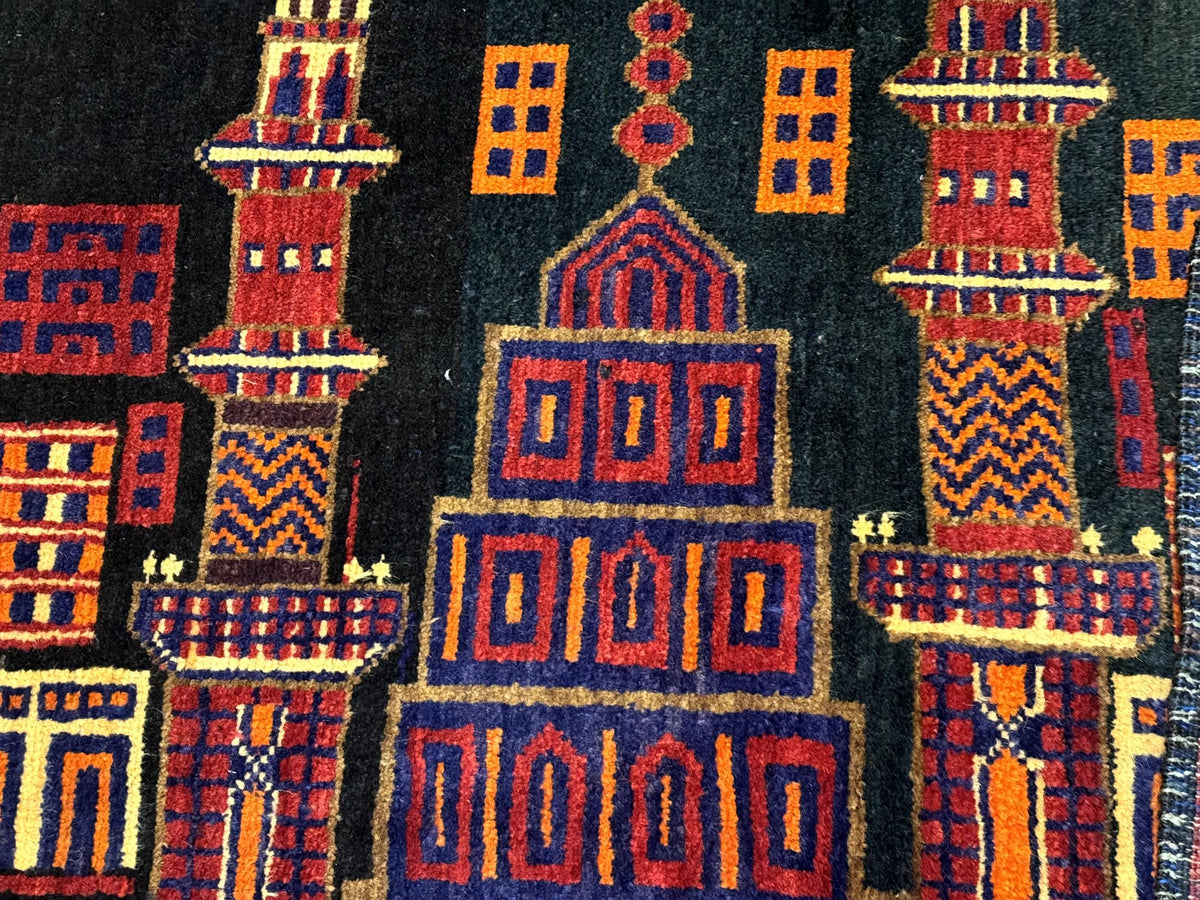 Balouch Rug 3x5, City Pictorial, Afghan Rug - Jewel Rugs, view 12