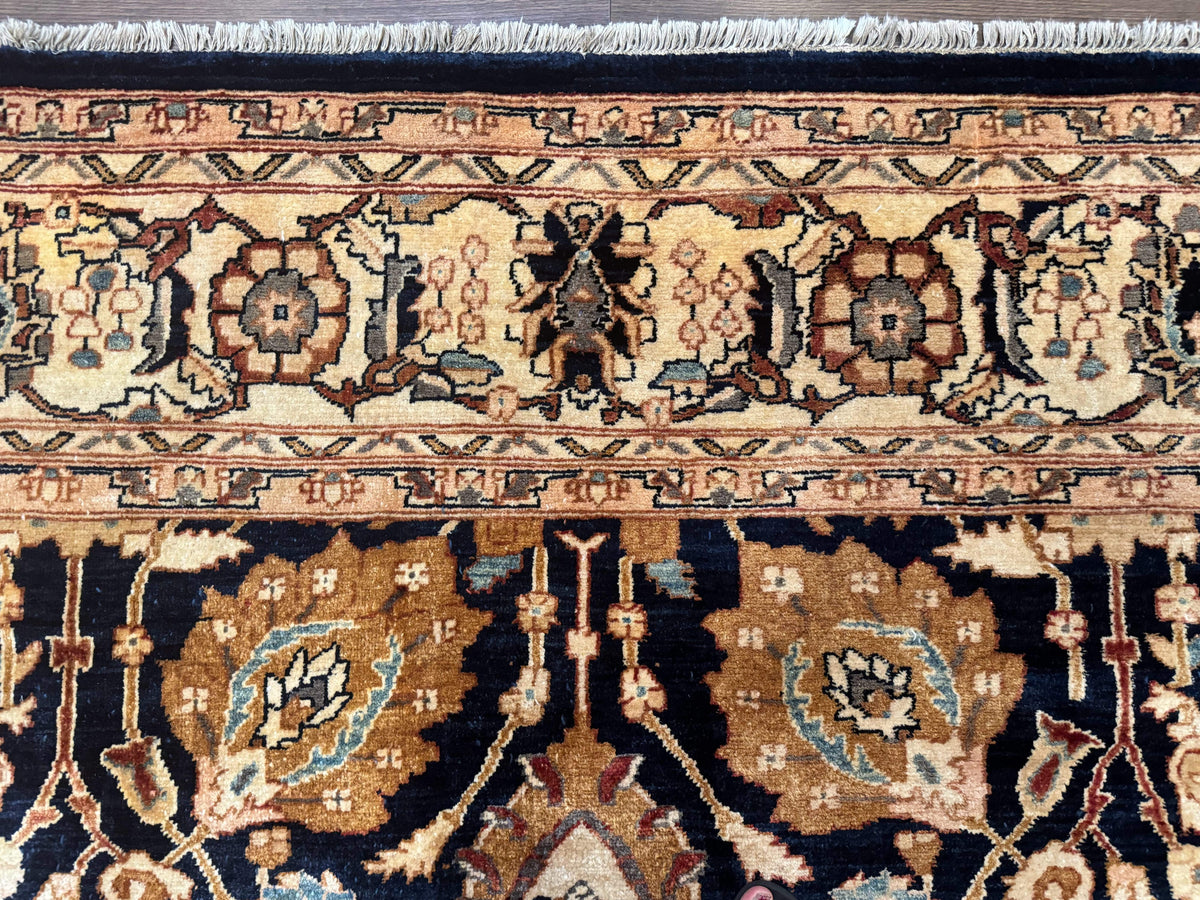 Pak Persian Bidjar Rug 10x13, Midnight Blue and Tan Pakistani Carpet - Jewel Rugs, view 3