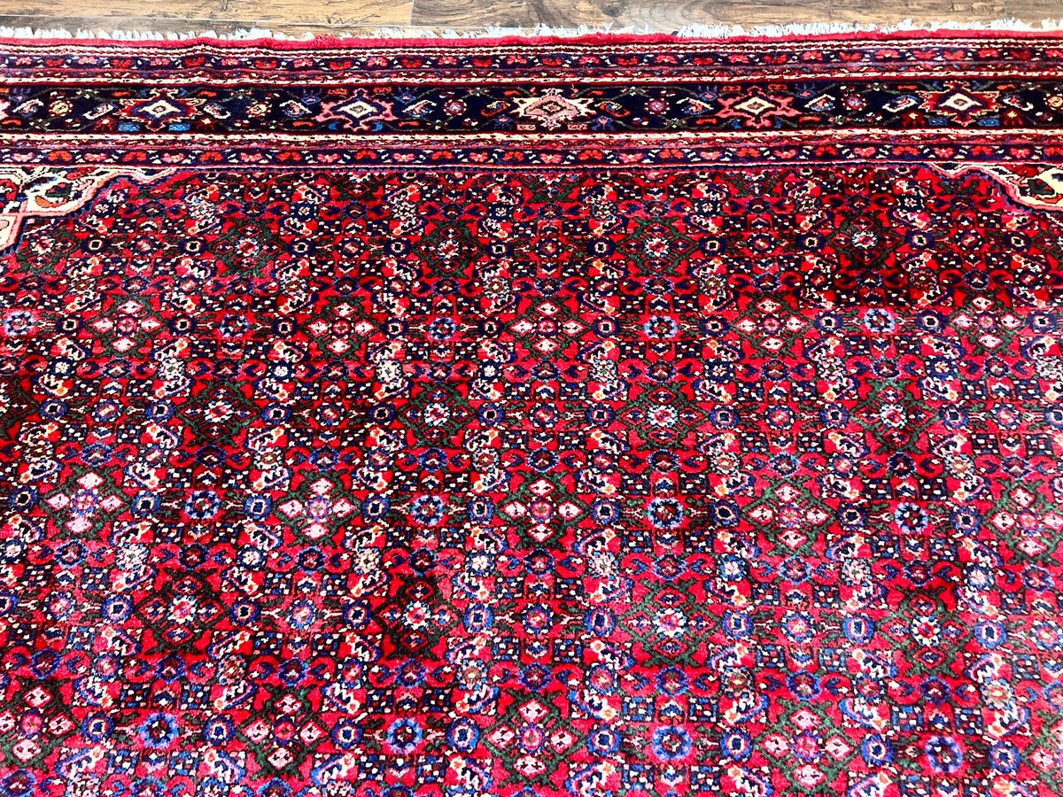 Large Persian Tribal Rug 11x17, Palace Sized Wool Handmade Vintage Carpet, Oversized Hand Knotted Rug, Red, Hamadan Dargazin Rug - Jewel Rugs, view 3
