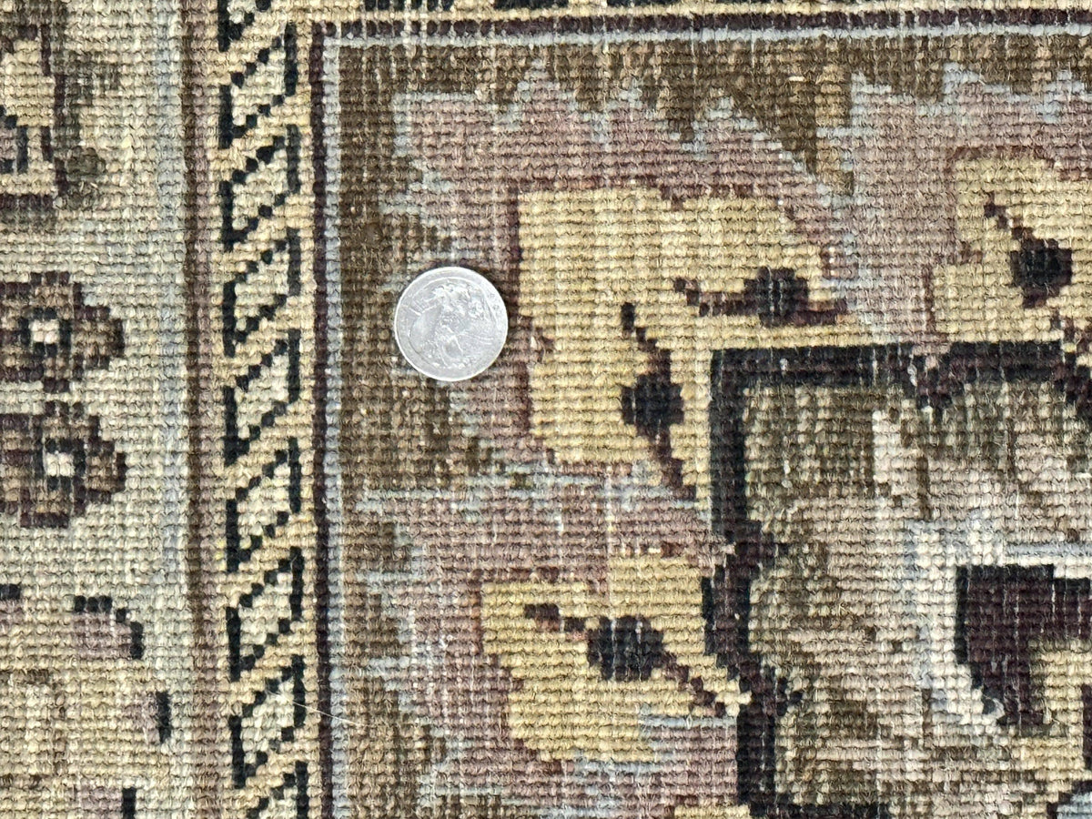Indo Persian Rug 9x12, Floral Allover, Midnight Blue, Handmade Vintage Wool Oriental Carpet - Jewel Rugs, view 11