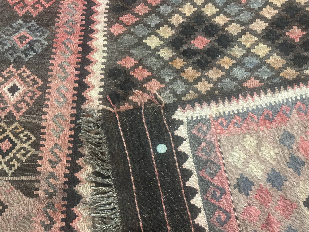 Persian Kurdish Kilim Rug 8x10, Large Flatweave Tribal Bohemian Rug, Vintage Zarand Kilim - Jewel Rugs, view 11