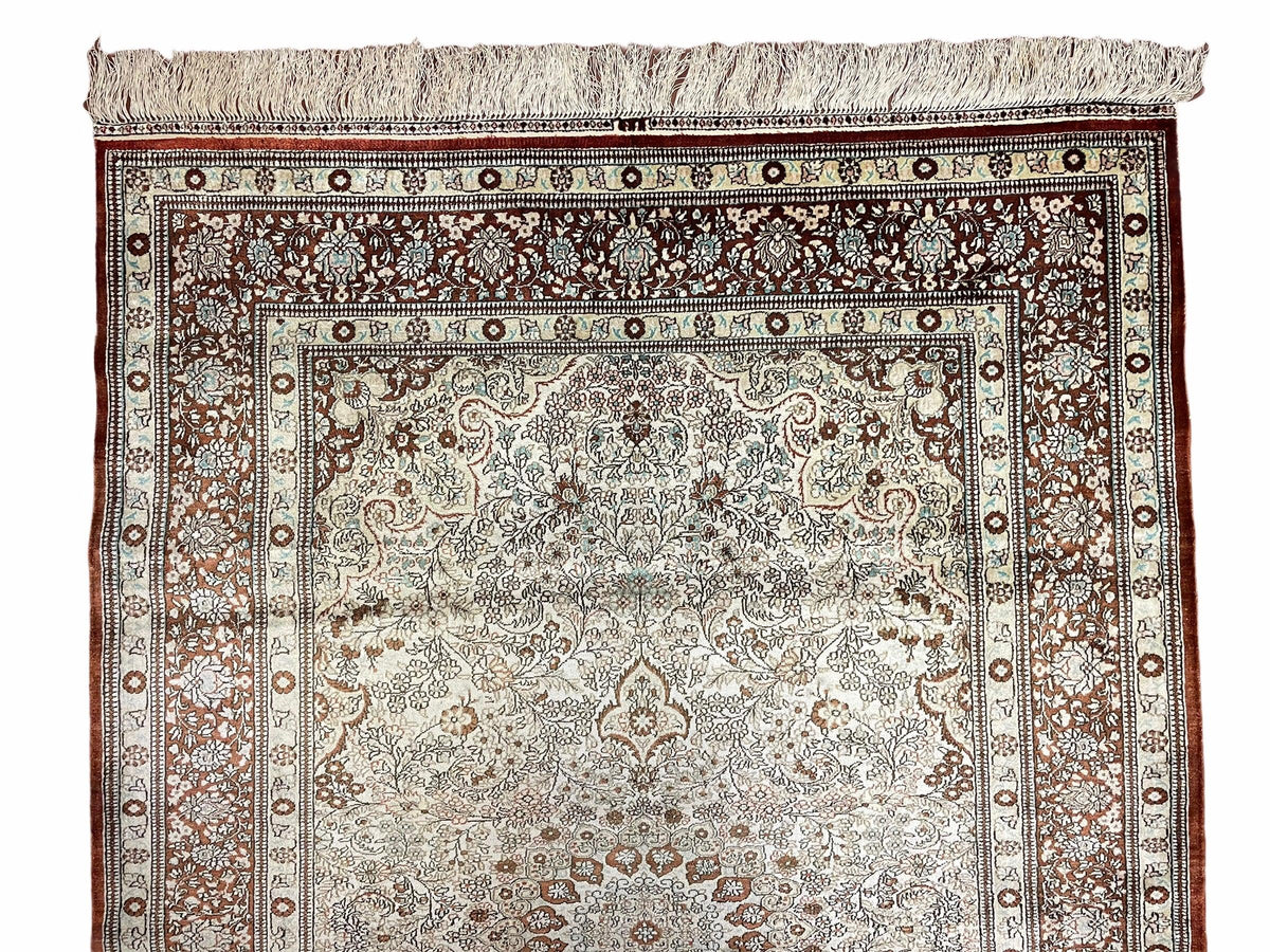 4' X 6' Vintage Fine Handmade Chinese Oriental Silk Rug 400 KPSI Wow - Jewel Rugs, view 3