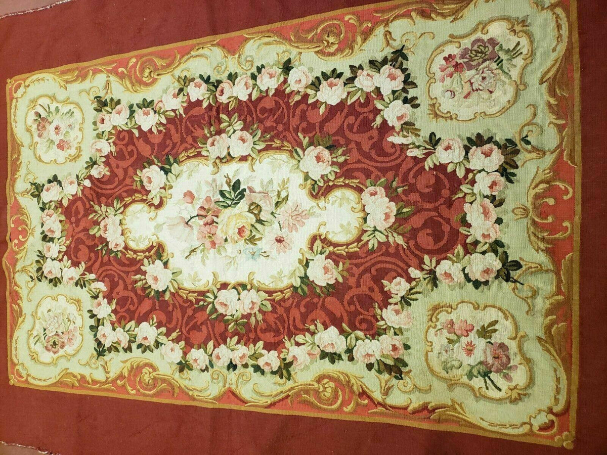 3' X 5' Antique Handmade French Aubusson Weave Savonnerie Needlepoint Rug Nice - Jewel Rugs, view 4