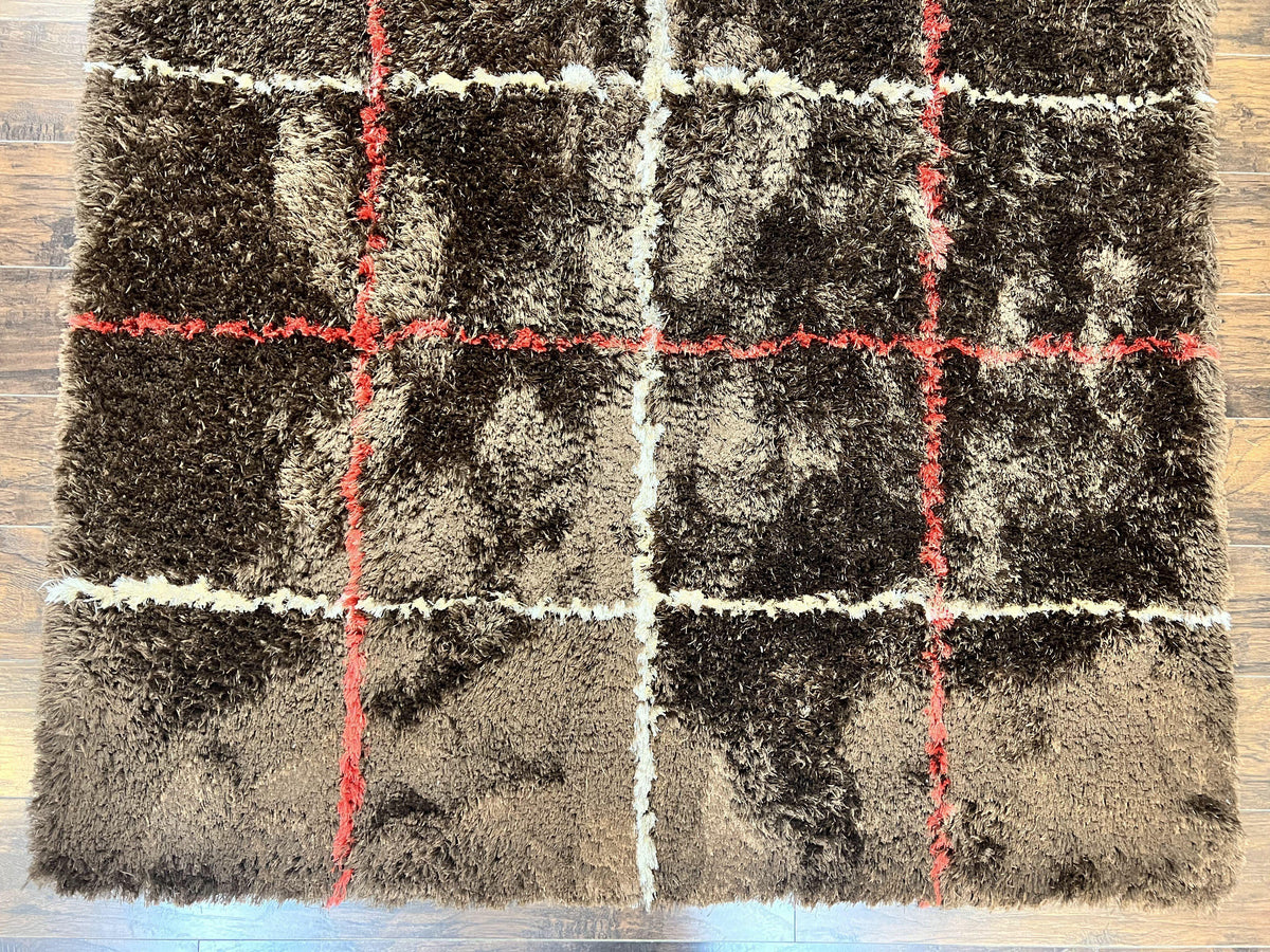 Shag Rug 6x8, Brown, Panel Design - Jewel Rugs, view 6