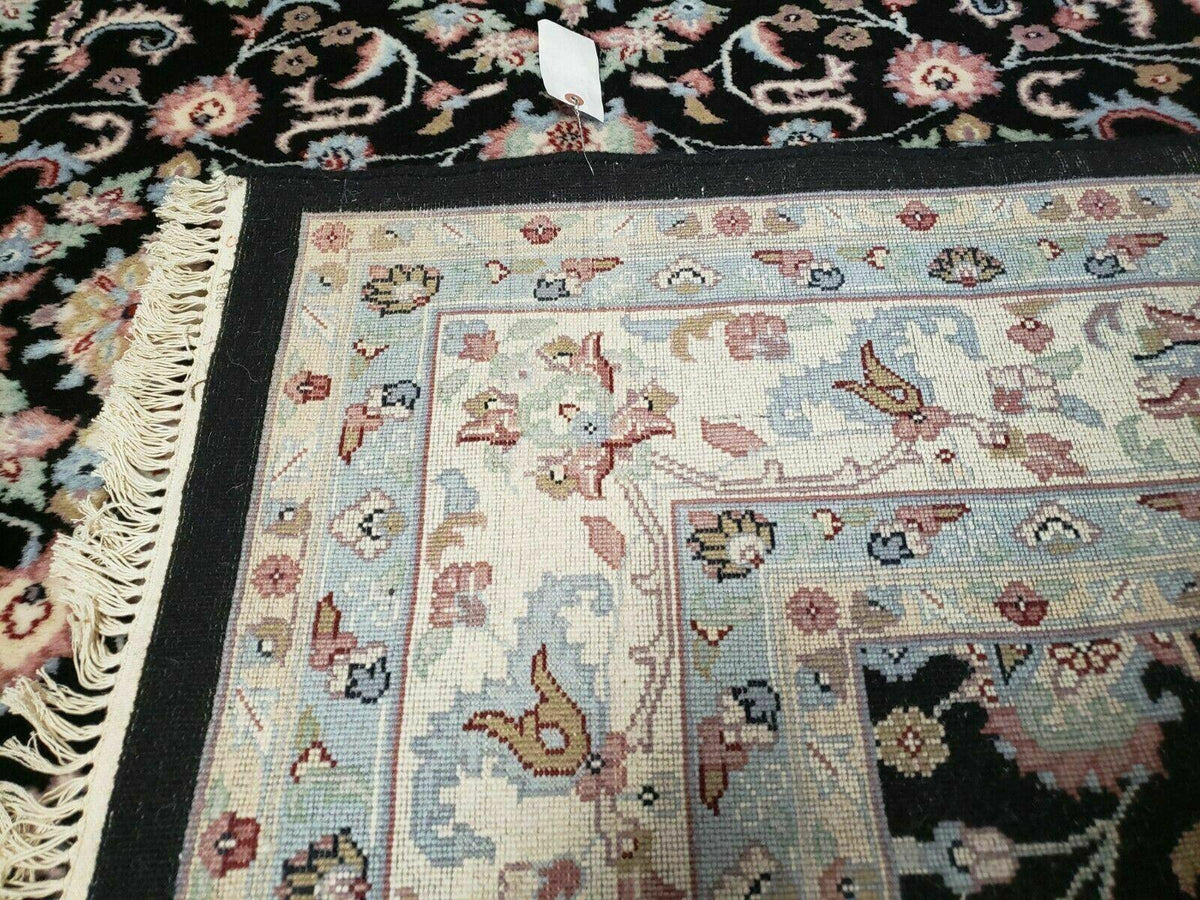 6' X 9' Handmade Indian Agra Wool Rug Carpet Vegetable Dyes Black - Jewel Rugs, view 10