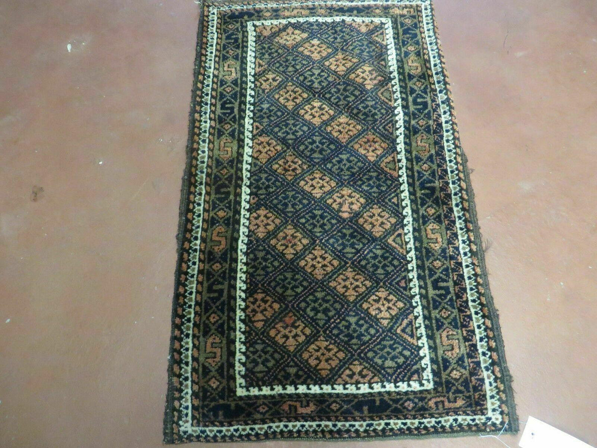 2' X 3' Antique Handmade Pakistani Bokhara Turkoman Balouchi Wool Rug Mat Nice - Jewel Rugs, view 2