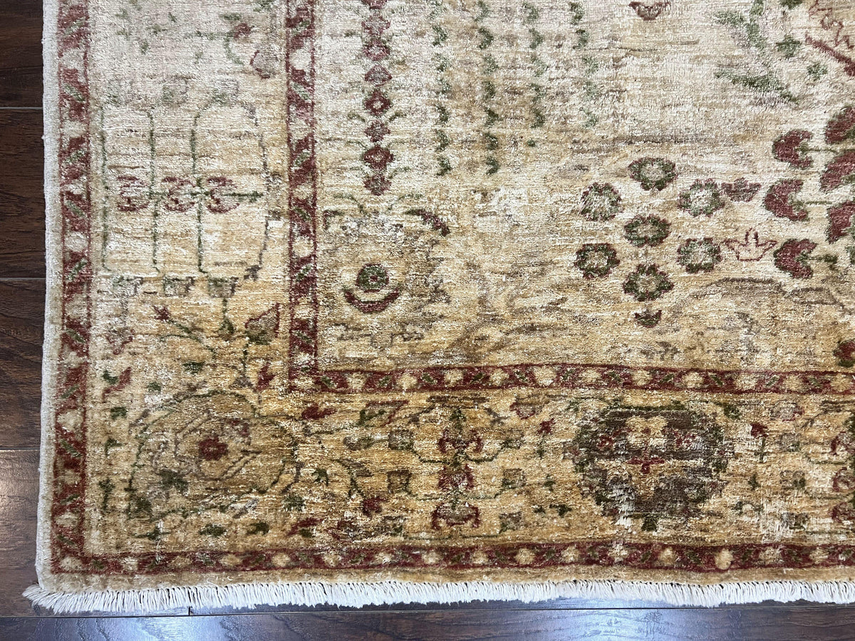 Pakistani Oushak Rug 6 x 9.6, Handmade Wool Peshawar Carpet, Farmhouse Rug - Jewel Rugs, view 9