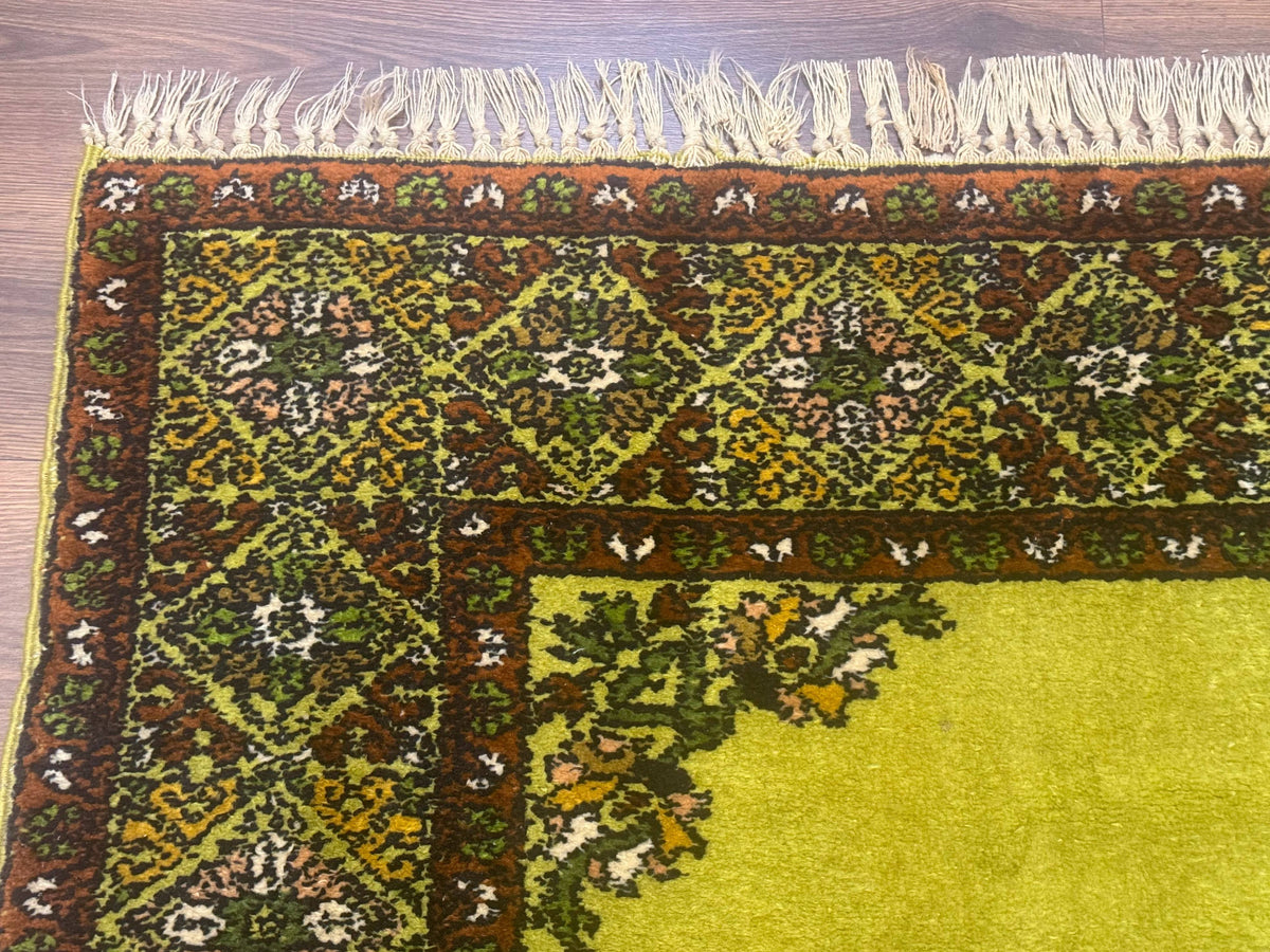 Moroccan Rug 6x8, Semi Open Field, Vintage, Lime Green, Wool Carpet - Jewel Rugs, view 7
