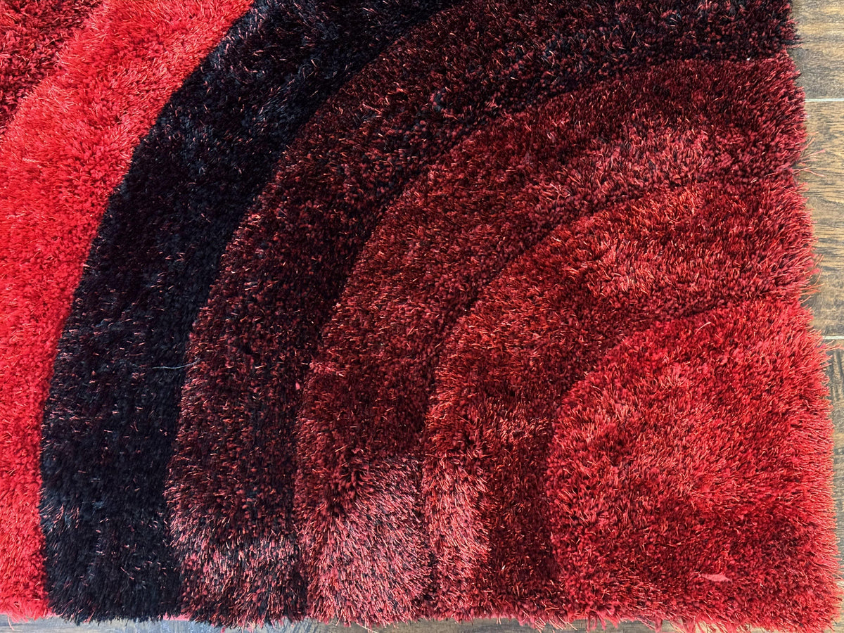 Red and Black Shag Rug 5x7, Pair A - Jewel Rugs, view 10