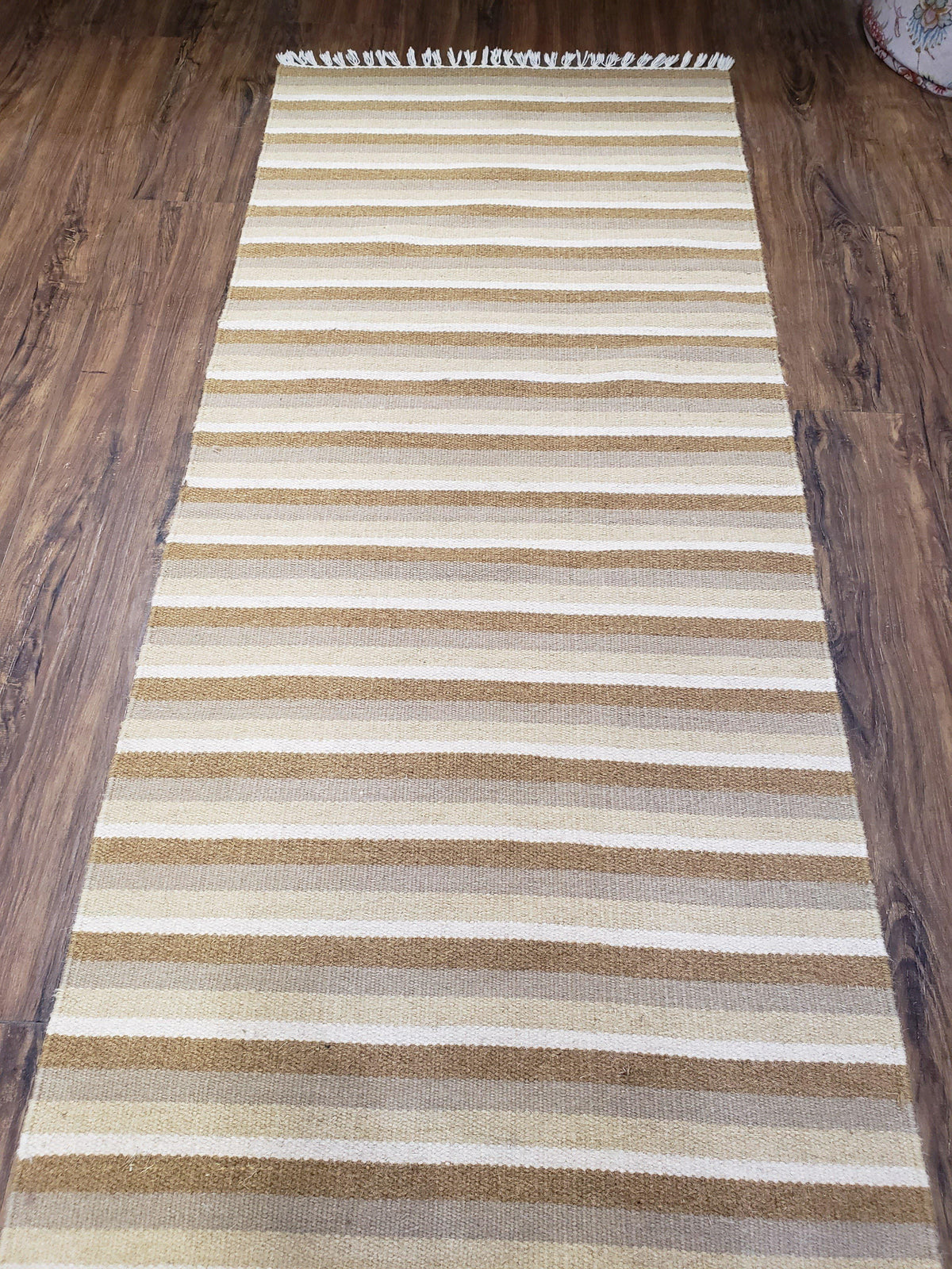 Striped Runner Rug, Flatweave Runner Rug, Hallway Runner, 15 ft Carpet Runner for Hall, Earth Tone Colors, Handmade Hand Woven Farmhouse Rug - Jewel Rugs, view 4