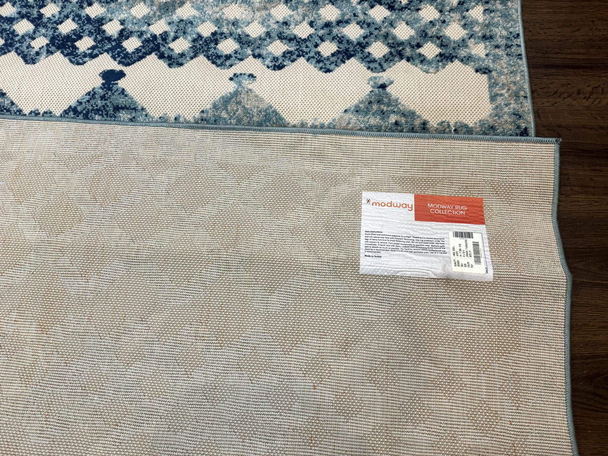 Modern Rug 8x10, Abstract Rug, Oat and Blue, Raised Pattern, Modway Rug Collection - Jewel Rugs, view 11