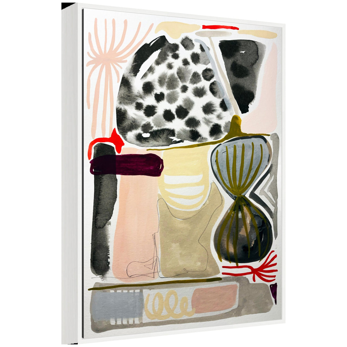 Sylvie Abstract 01 Framed Canvas by Emma Daisy