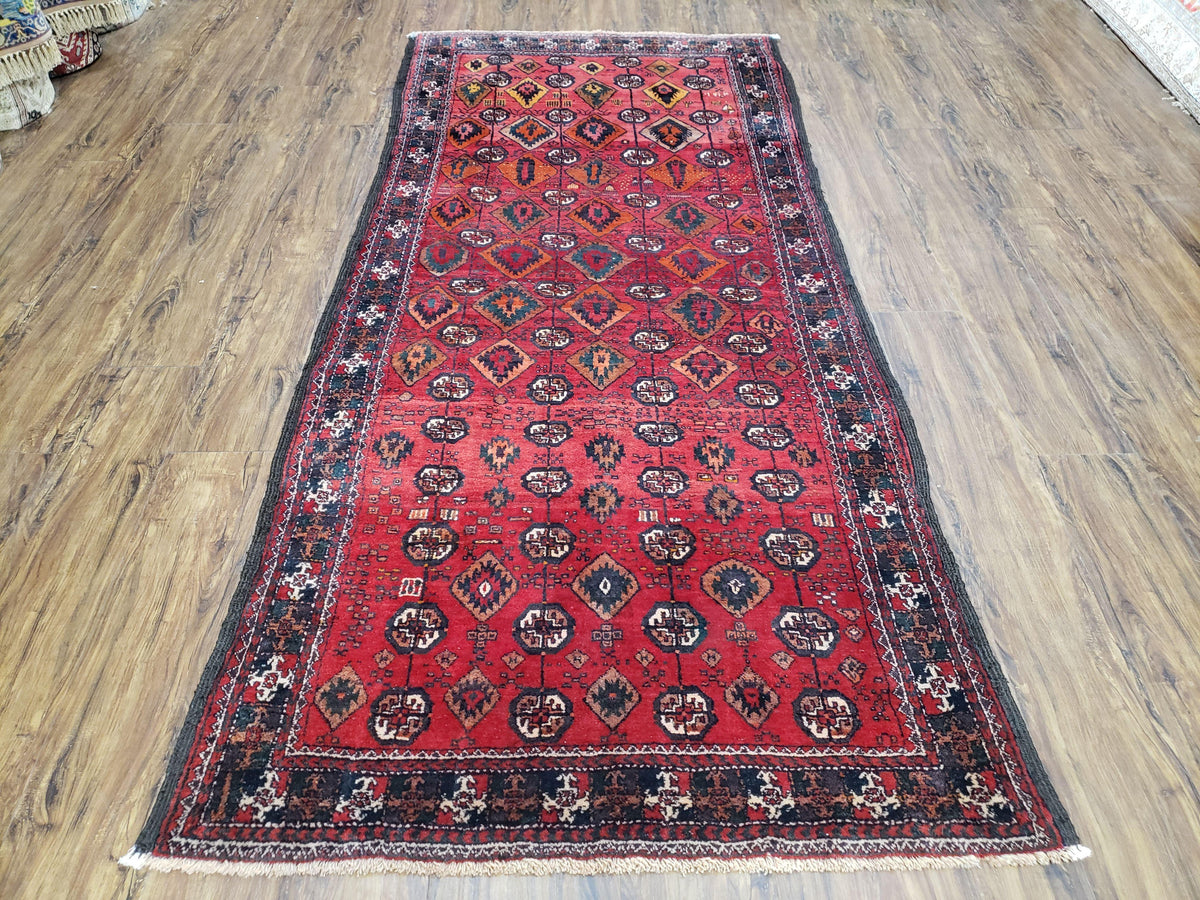 4 x 8 Handmade Baluch Afghan Turkoman Tribal Wool Rug Organic Dyes 8x4 Carpet - Jewel Rugs, view 2