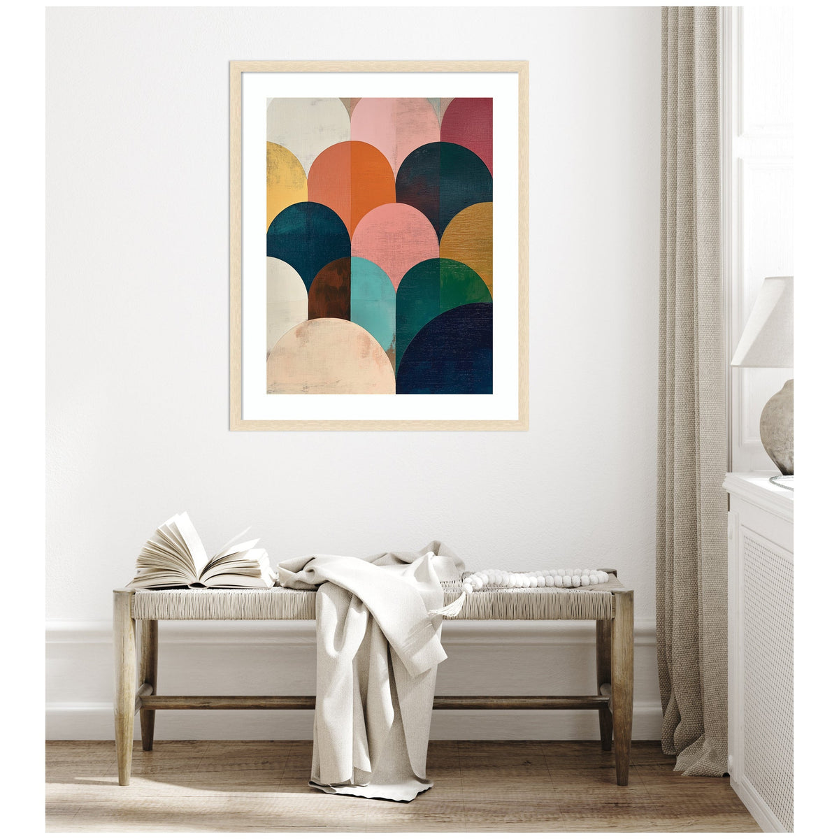 Framed Art Minimalist Geometric Abstract Jewel Tone by The Creative Bunch Studio