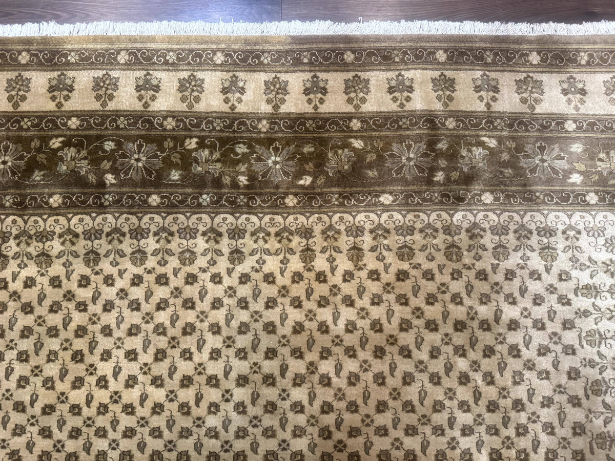 Indo Persian Rug 8x10, Allover Pattern, Beige, Wool Handmade Carpet - Jewel Rugs, view 3