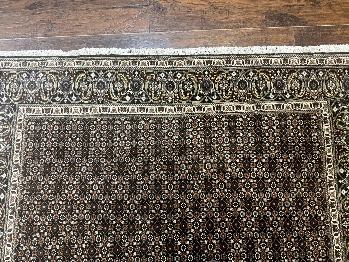Persian Tabriz Rug 5x7, Black, Allover Pattern - Jewel Rugs, view 4