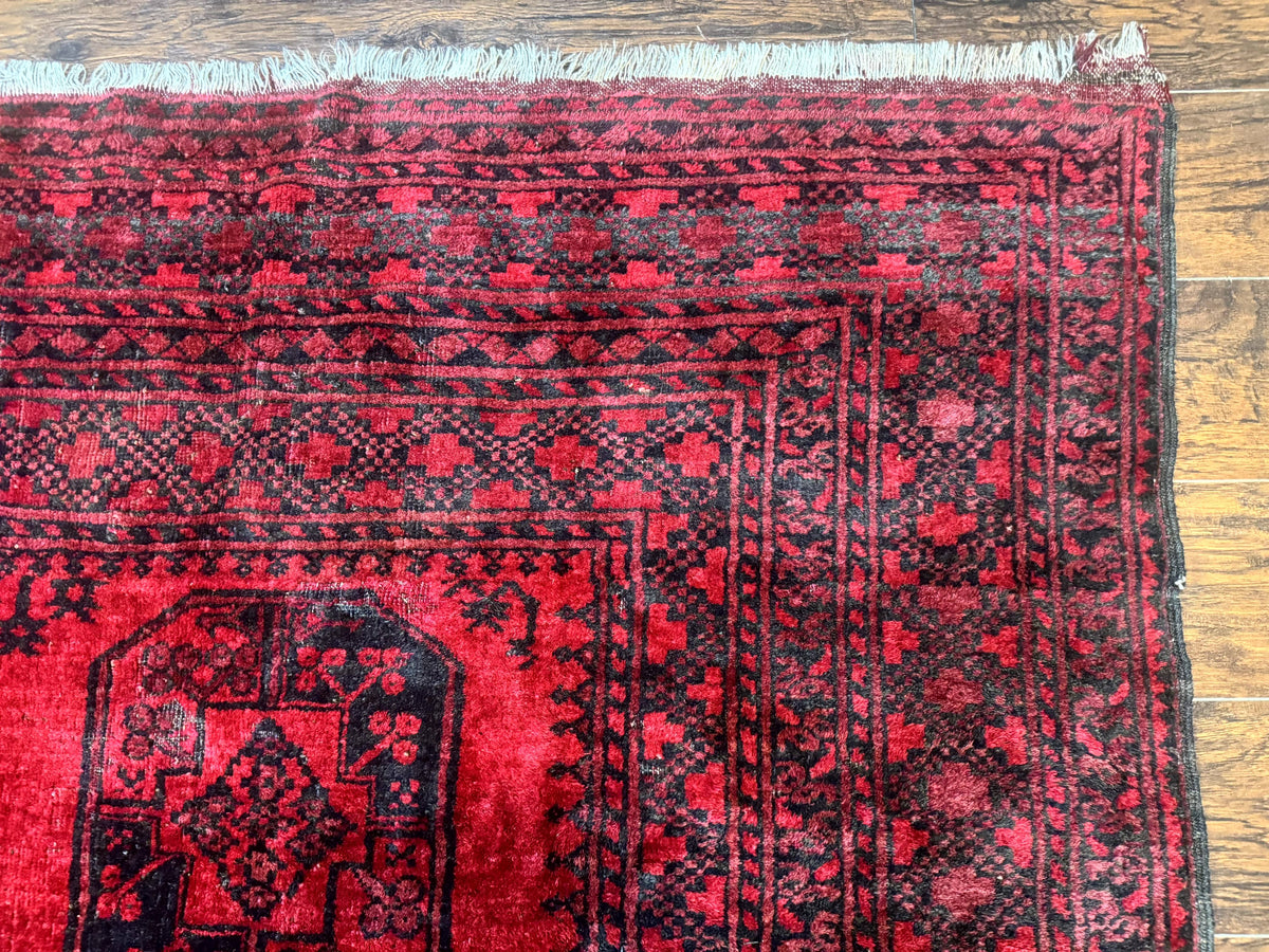 Afghan Turkoman Rug 9x10, Red Beshir Carpet, Tribal, Wool, Antique - Jewel Rugs, view 7
