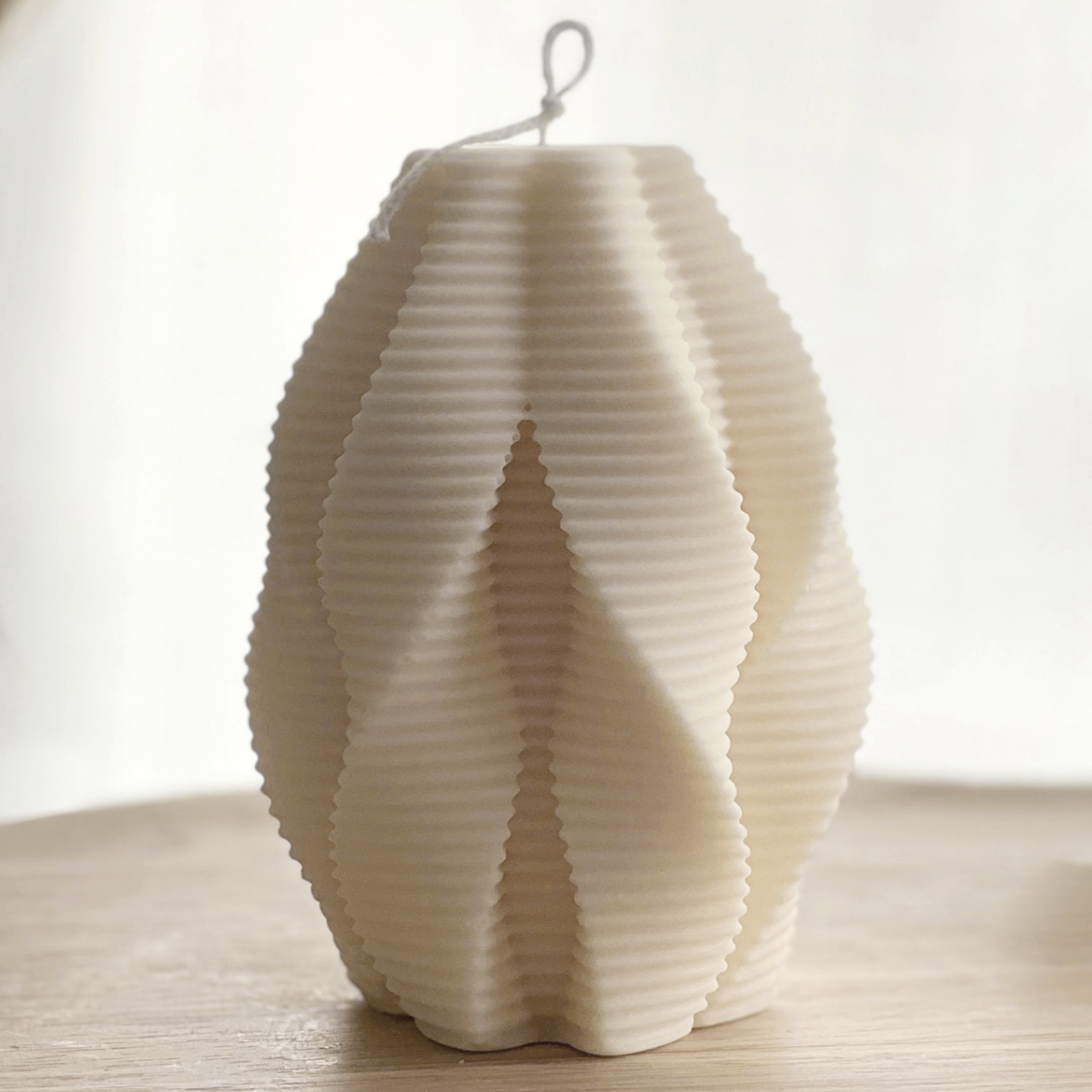 Ribbed Swirl Candle: Cream - Source by Studio Skara, view 2