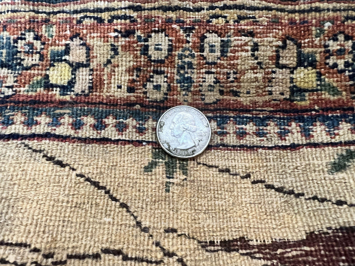 Antique Persian Kirman Rug 2 x 2.5, Small Hand Knotted Wool Carpet, Lavar Rug, Shepherd with Ram Pictorial Rug #1 - Jewel Rugs, view 6