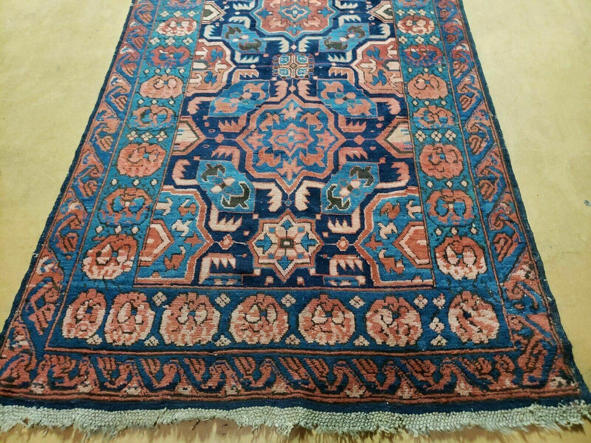 3'10" X 10' Antique Caucasian Seychor Rug Hand Made Wool Carpet Organic Dye Nice - Jewel Rugs, view 5