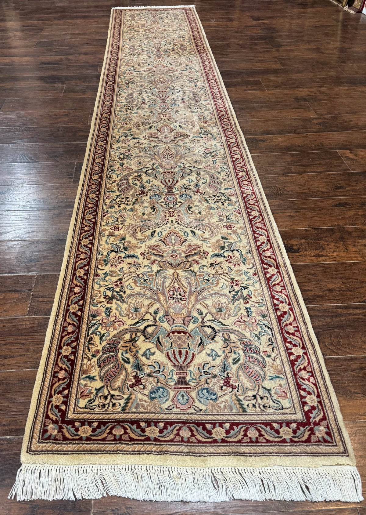 Pakistani Runner Rug 2.8 x 14, Pak Persian Hallway Rug, Cream Color - Jewel Rugs