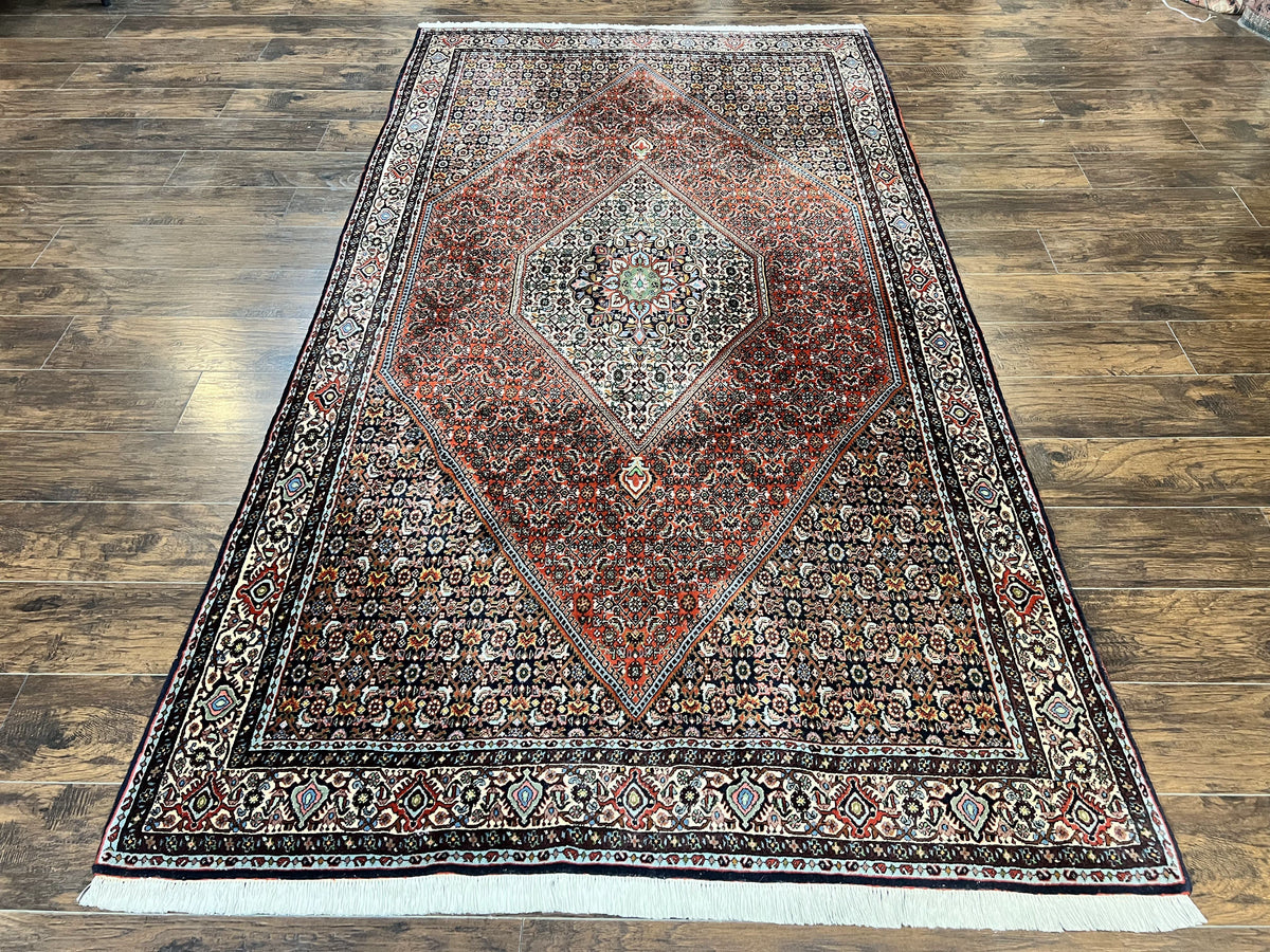 Persian Bidjar Rug 5x10, Wool Hand Knotted Vintage Carpet, Highly Detailed, Mahi Herati Pattern, 5 x 10 Oriental Rug - Jewel Rugs, view 2