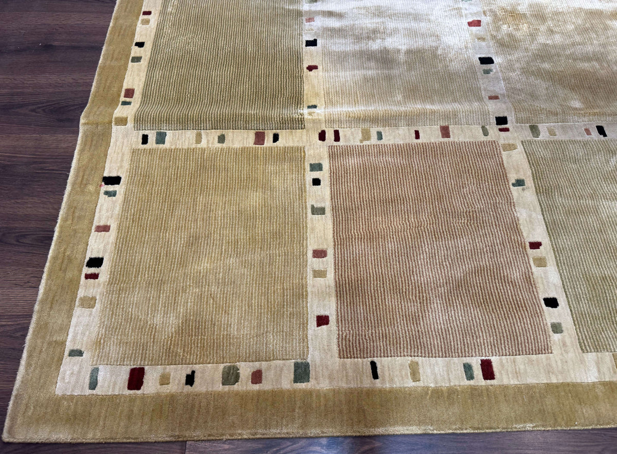 Large Wool Rug 10x13, Panel Design, Modern Contemporary Carpet - Jewel Rugs, view 9