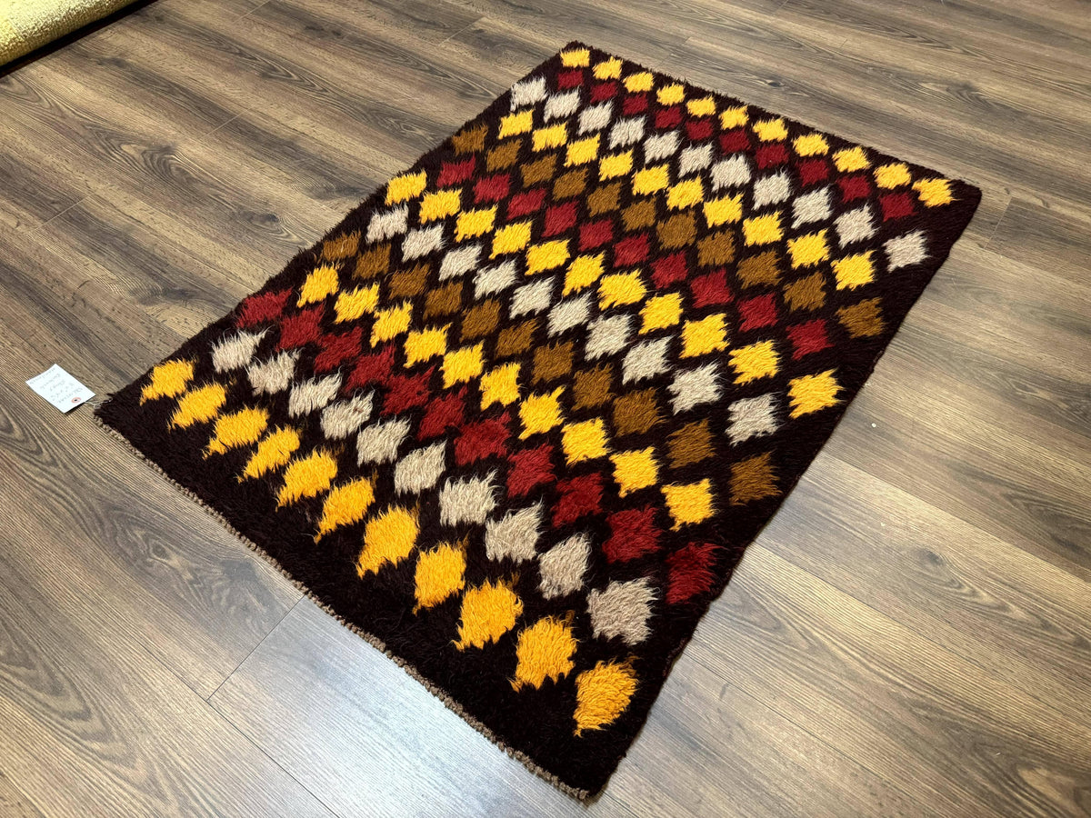 Shaggy Balouch Rug 3x4, Tribal Rug, Afghan Rug, Brown, Multicolor - Jewel Rugs, view 3