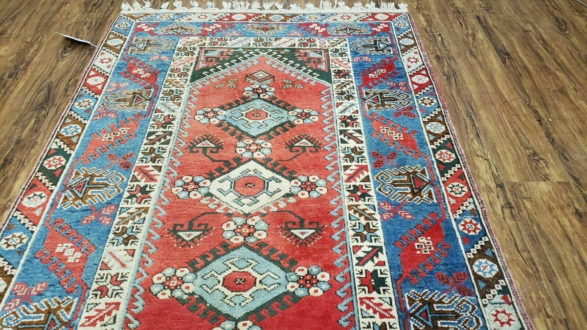 4' X 6' Handmade Turkish Super Kazak Shirvan Wool Rug Colorful - Jewel Rugs, view 5