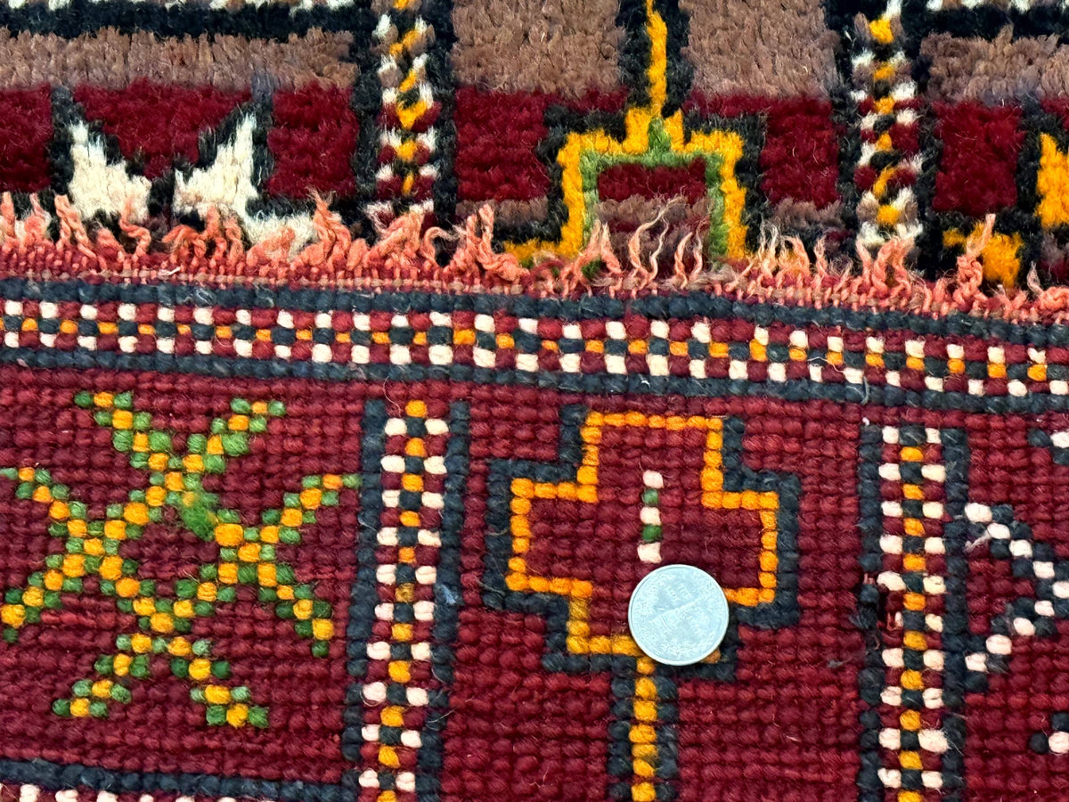 Moroccan Berber Tribal Rug 3x5, Geometric Area Rug, Red Orange Brown - Jewel Rugs, view 10