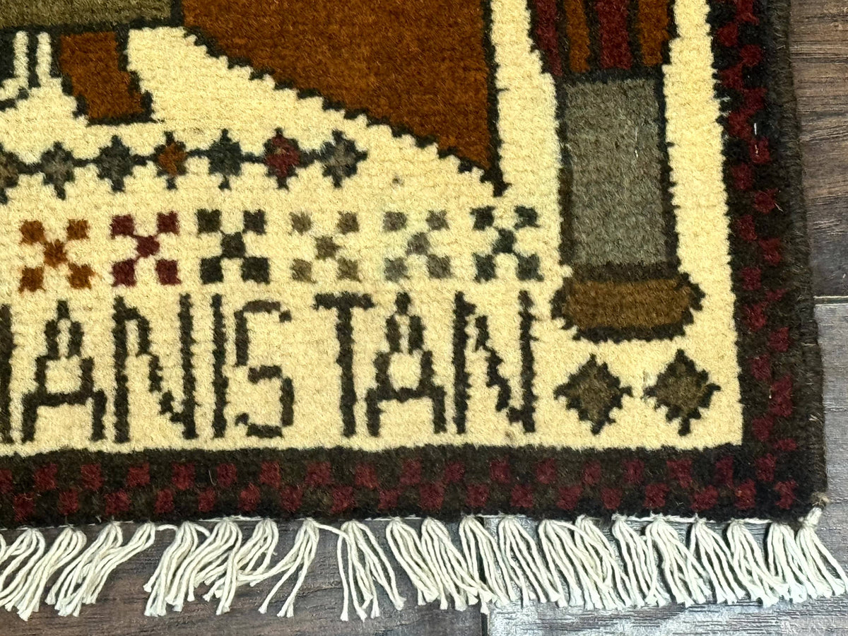 Afghan War Rug, Helicopters Tanks Guns, Handmade, Wool, 2x3 - Jewel Rugs, view 10