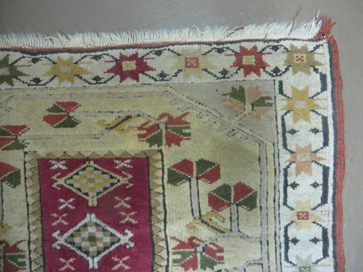 3' X 5' Vintage Handmade Turkish Turkey Oushak MILAS Wool Accent Rug Carpet Nice - Jewel Rugs, view 7
