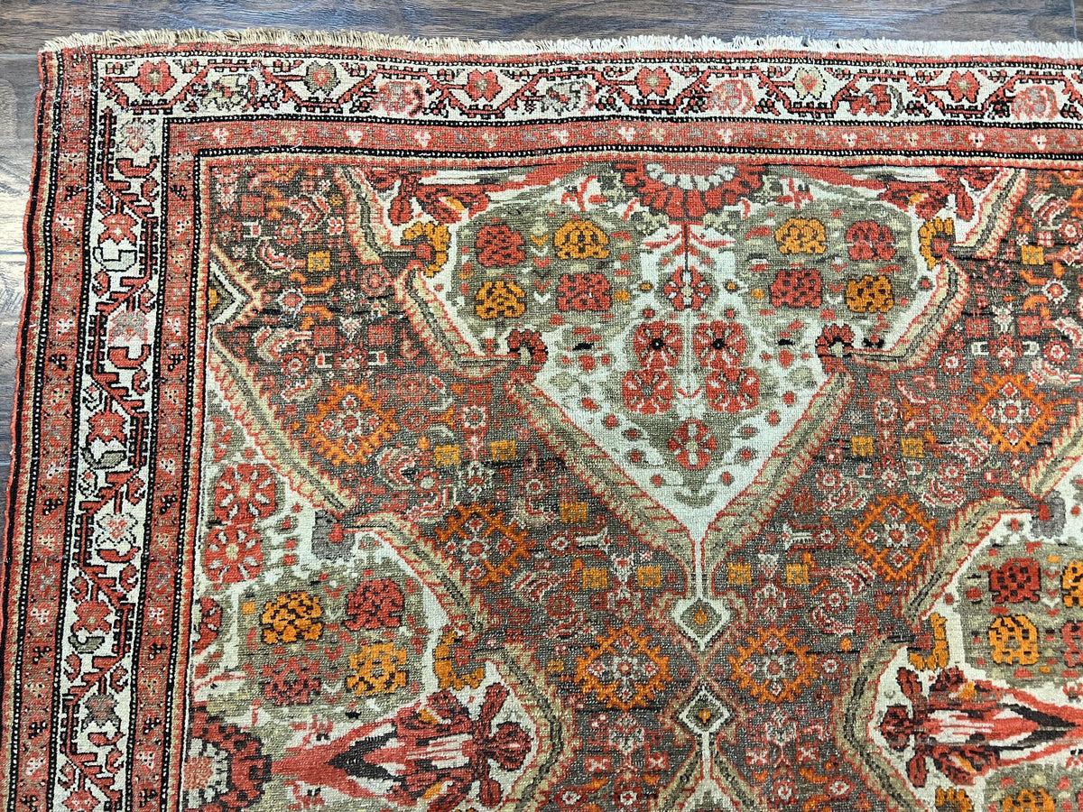 Wonderful Antique Persian Malayer Rug 4x6, Wool Hand Knotted Authentic Oriental Carpet, Very Fine - Jewel Rugs, view 7