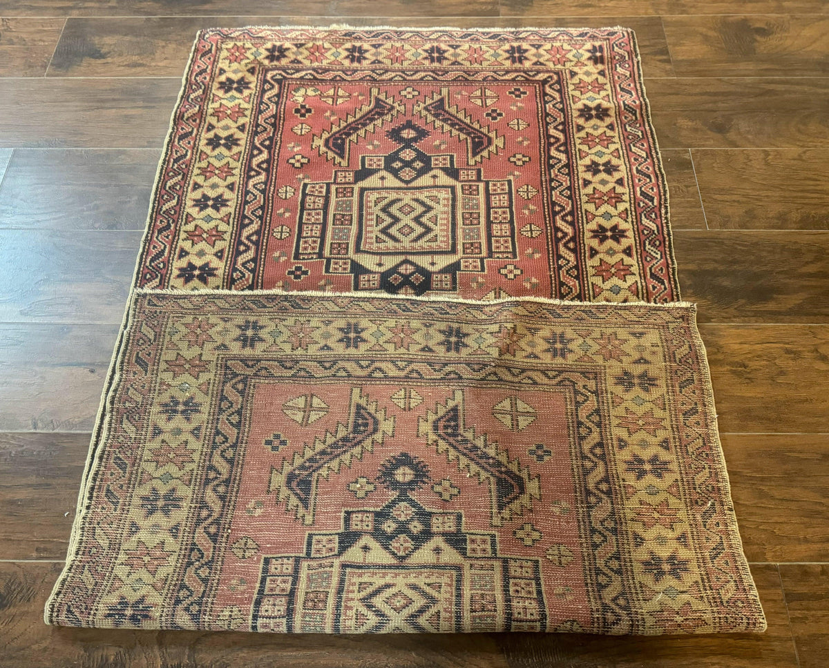 Antique Turkish Sparta Rug 3x6, Geometric Caucasian Kazak Pattern, Handmade - Jewel Rugs, view 12
